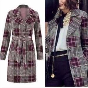CAbi Sovereign Plaid Trench Coat
